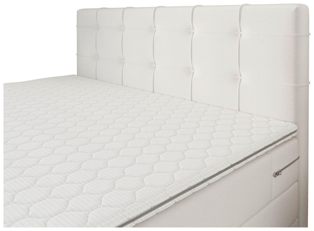 Boxspringbett Mitto mit Topper 180x200 cm - Champagner/Schwarz, KONVENTIONELL, Textil/Metall (180/200cm)