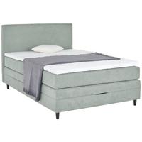 Boxspringbett mit Topper & Bettkasten 140x200 Kleopatra - Hellgrau, KONVENTIONELL, Holz/Holzwerkstoff (140/200cm) - Ondega