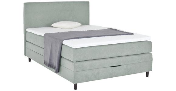 Boxspringbett mit Topper & Bettkasten 140x200 Kleopatra - Hellgrau, KONVENTIONELL, Holz/Holzwerkstoff (140/200cm) - Ondega