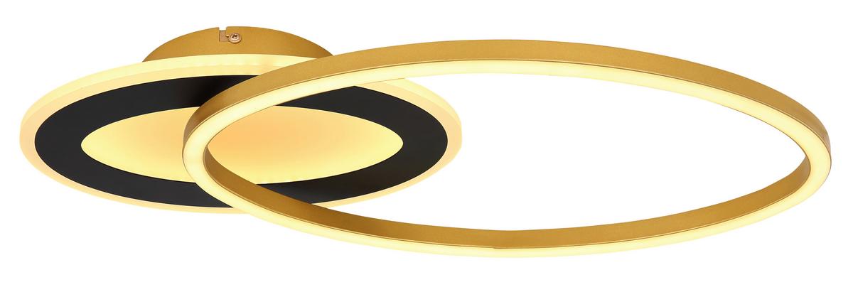 LED-Deckenleuchte L: 53 cm, 1-Flammig - Goldfarben/Opal, Design, Kunststoff/Metall (53/23,5/7cm) - Globo