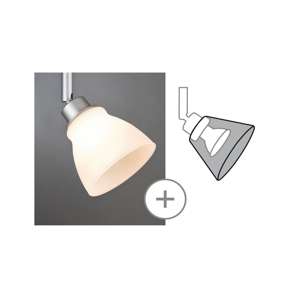 Schienensystem Urail Leuchtenschirm 60007 Weiß - Weiß, Design, Glas (9/8cm) - Paulmann