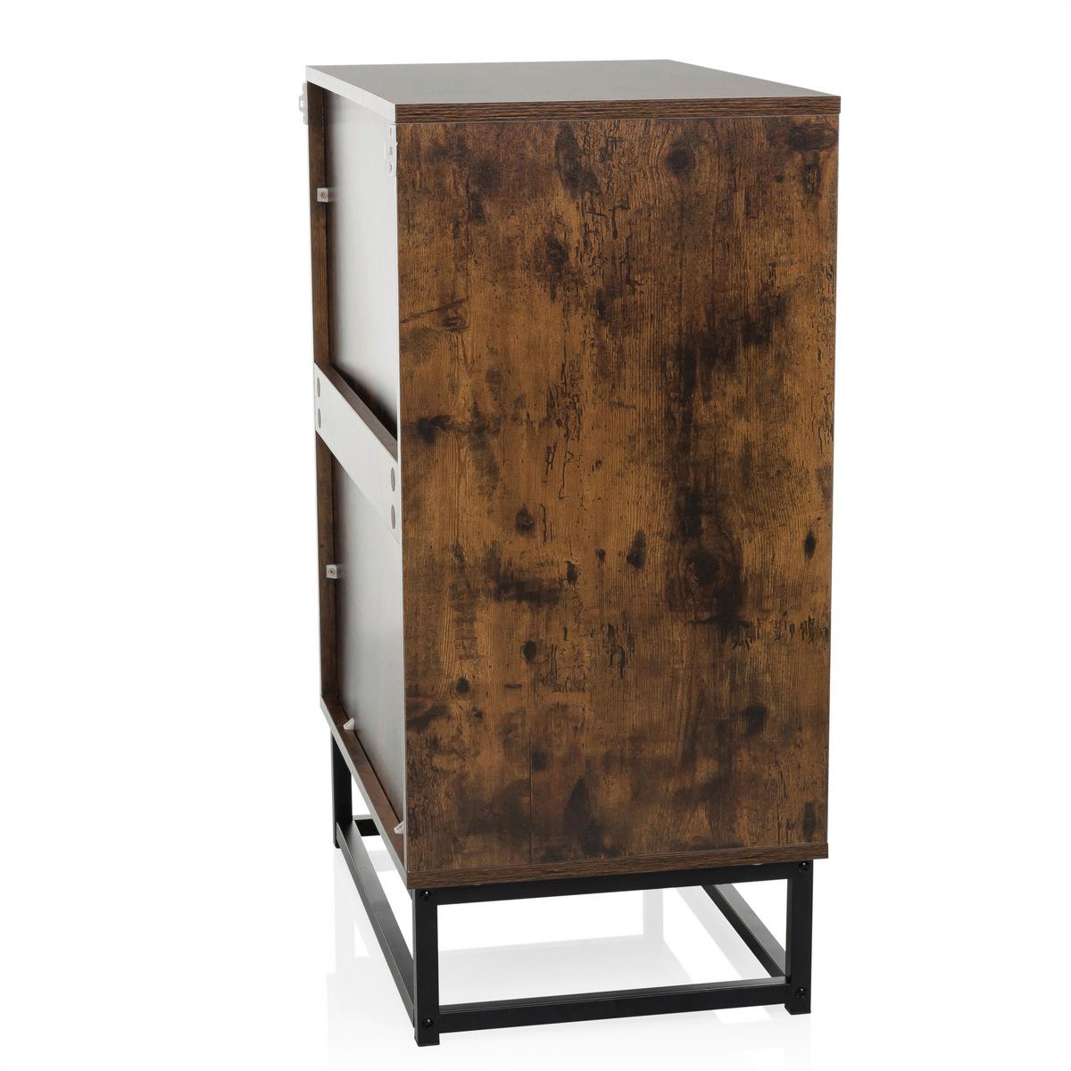 Kommode Vinstra Braun/schwarz B: 60 Cm - Schwarz/Braun, MODERN, Holzwerkstoff (60/83,5/38,5cm) - MID.YOU