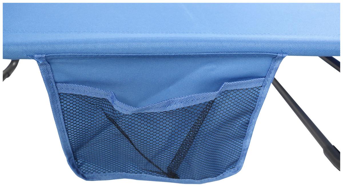 Gartenliege Bindox Stahl, Klappbar - Blau, MODERN, Kunststoff/Textil (55/24/185cm) - Ambia Garden