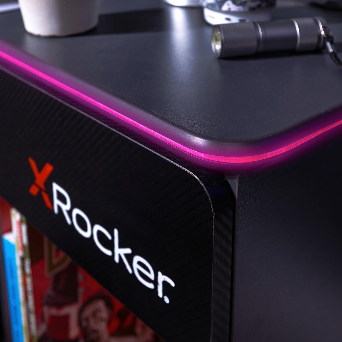 Nachtkästchen Mit Led Und Usb Rot/schwarz H: 54cm Carbon-Tek - Rot/Schwarz, MODERN, Holzwerkstoff/Kunststoff (36/54/33cm) - X Rocker