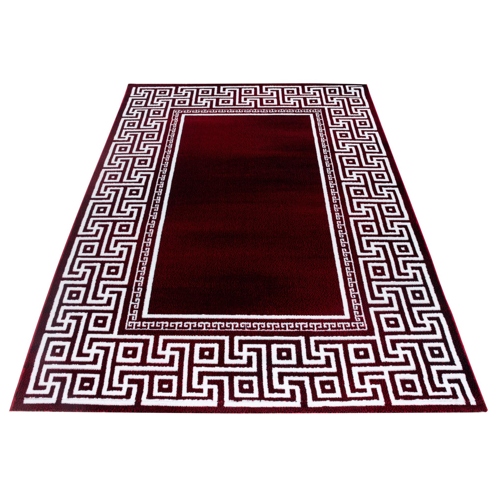 Webteppich Rot/Weiß Naturfaser Parma 120x170 cm - Rot, KONVENTIONELL, Textil (120/170cm)