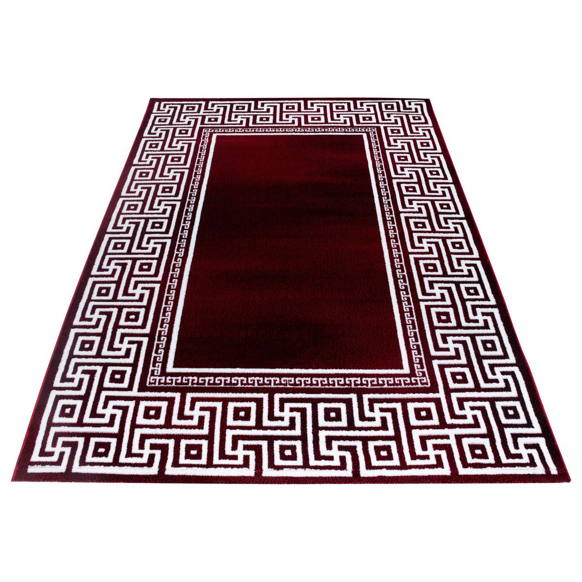 Webteppich Rot/Weiß Naturfaser Parma 120x170 cm - Rot, KONVENTIONELL, Textil (120/170cm)
