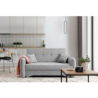 Schlafsofa Laine Hellgrau, B: 155 cm - Silberfarben/Hellgrau, Design, Textil (155/105/75cm) - MID.YOU