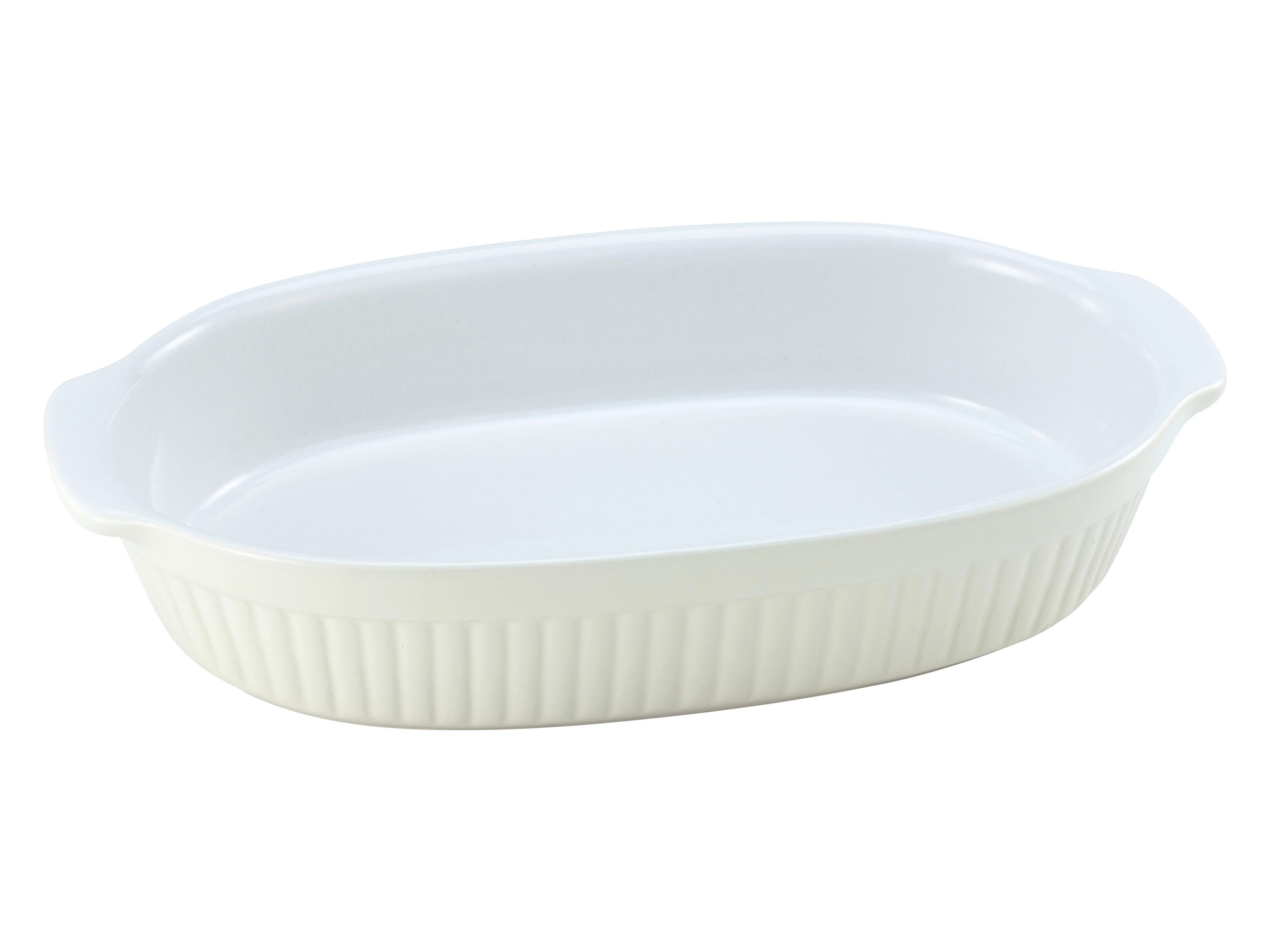 Auflaufform Keramik Classic L/B/H: ca. 33,5/19/5 cm - Hellgelb/Weiß, KONVENTIONELL, Keramik (33,5/19/5cm) - Creatable