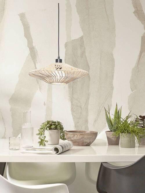 Hängeleuchte Zanzibar/H/4012/W - Weiß, Trend, Naturmaterialien (40/12cm) - Good & Mojo