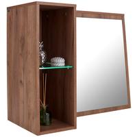 Spiegelelement Avensis New Eiche Dekor Mit 2 Ablagen - Eichefarben, KONVENTIONELL, Glas/Holzwerkstoff (90/70/25cm) - Luca Bessoni