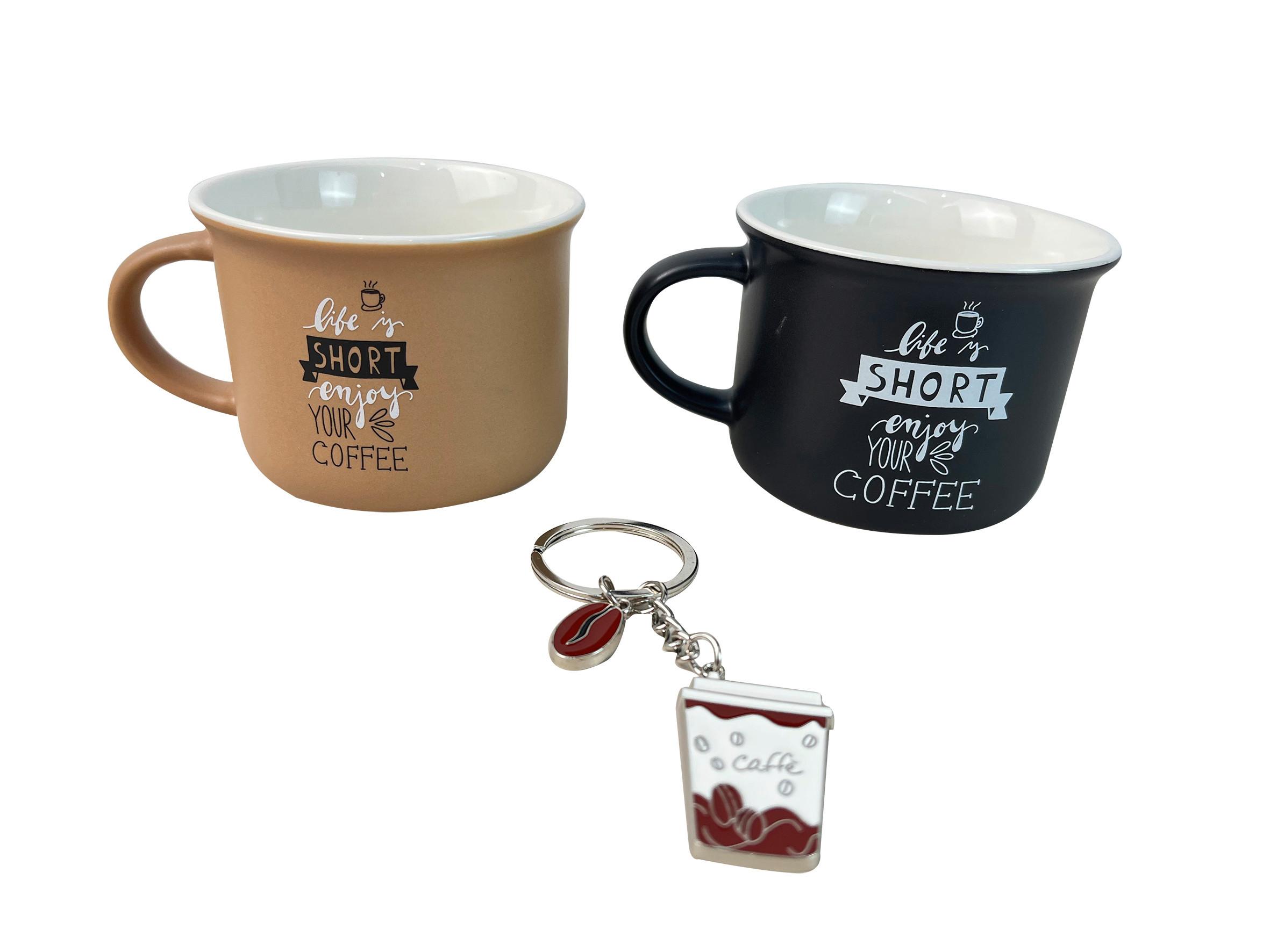 Csészekészlet Clemi - barna/fekete, Basics, fém/kerámia - James Wood