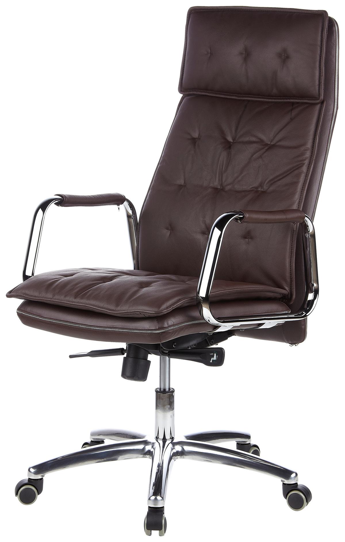 Chefsessel Villa Braun Bis 120 Kg - Braun, Basics, Leder/Kunststoff (60/130/48cm) - MID.YOU