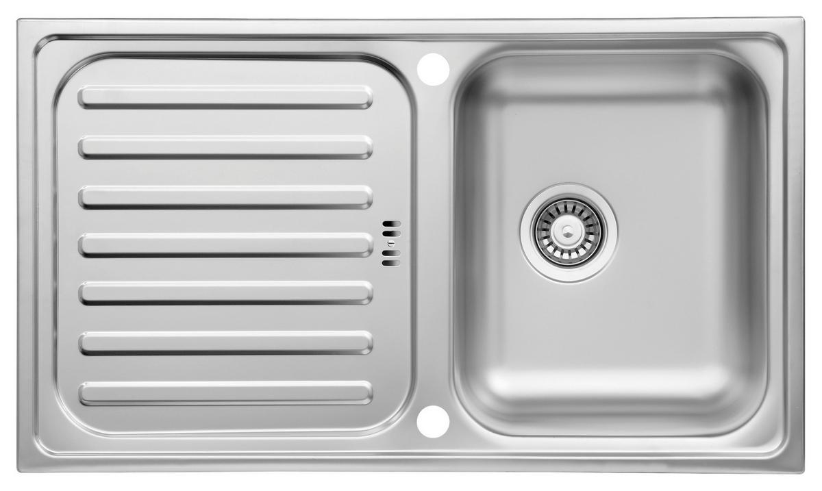 Spüle Edelstahl 86x17,5 cm - Edelstahlfarben, Basics, Metall (86/17,5/50cm) - Respekta
