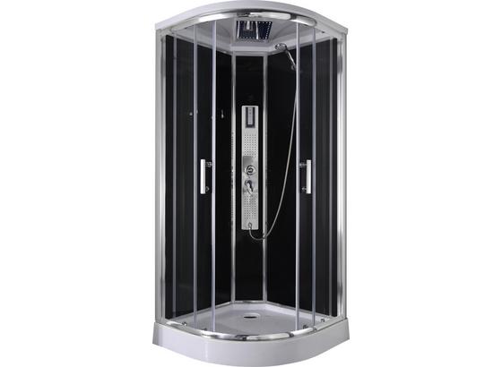 Duschkabine Design 1 - Chromfarben/Schwarz, MODERN, Glas/Metall (90/90/210cm) Duschkabine Design 1 - Chromfarben/Schwarz, MODERN, Glas/Metall (90/90/210cm)