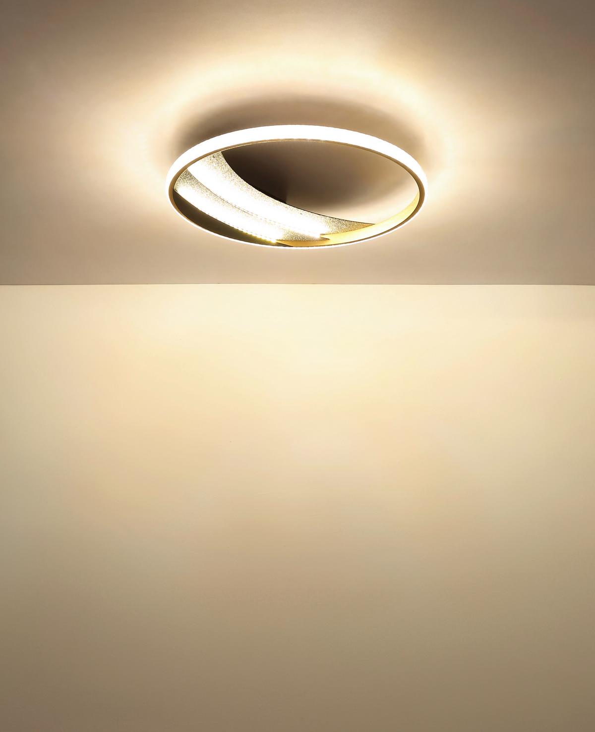 LED-Deckenleuchte 3000/4000/6000k - Klar/Chromfarben, Design, Kunststoff/Metall (41/6cm) - Globo