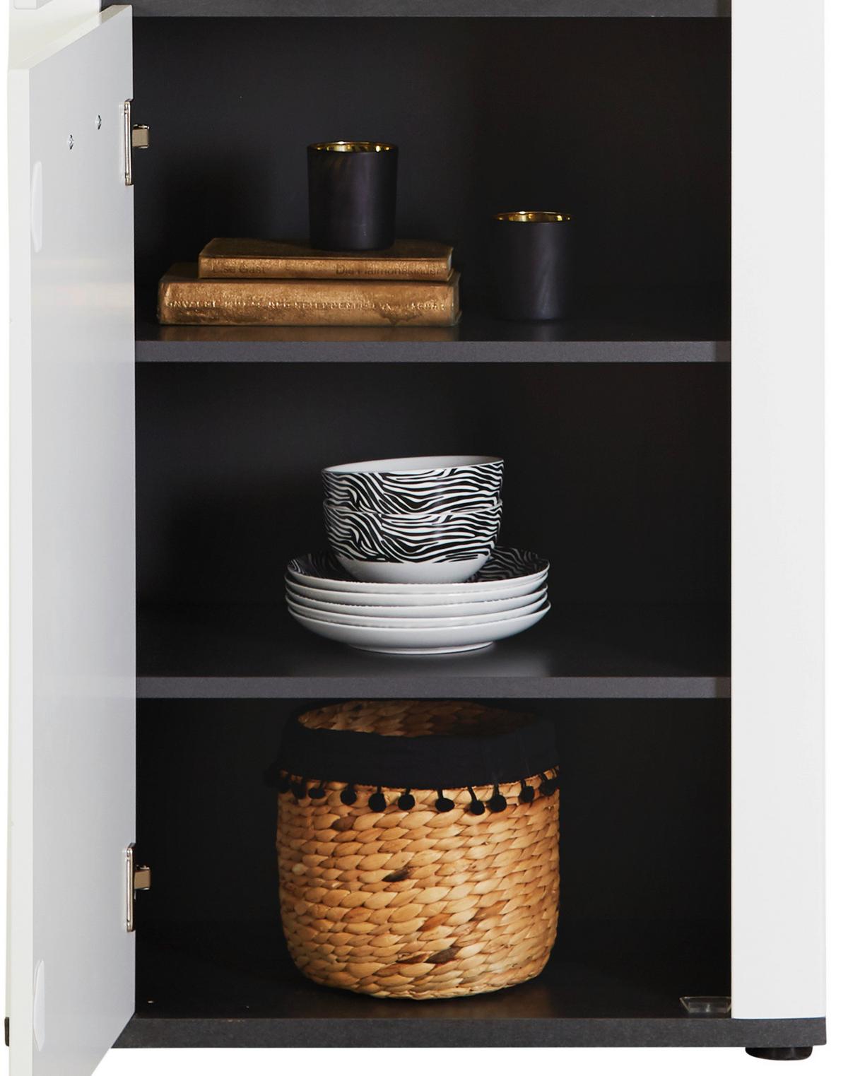 SKRIŇA ALASSIO - biela/grafitová, Modern, kov/kompozitné drevo (61,7cm) - Luca Bessoni