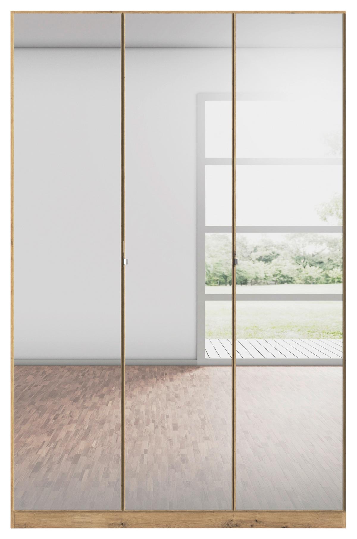 Kleiderschrank Reflect - Silberfarben/Eiche Artisan, MODERN, Holzwerkstoff (136/210/54cm)