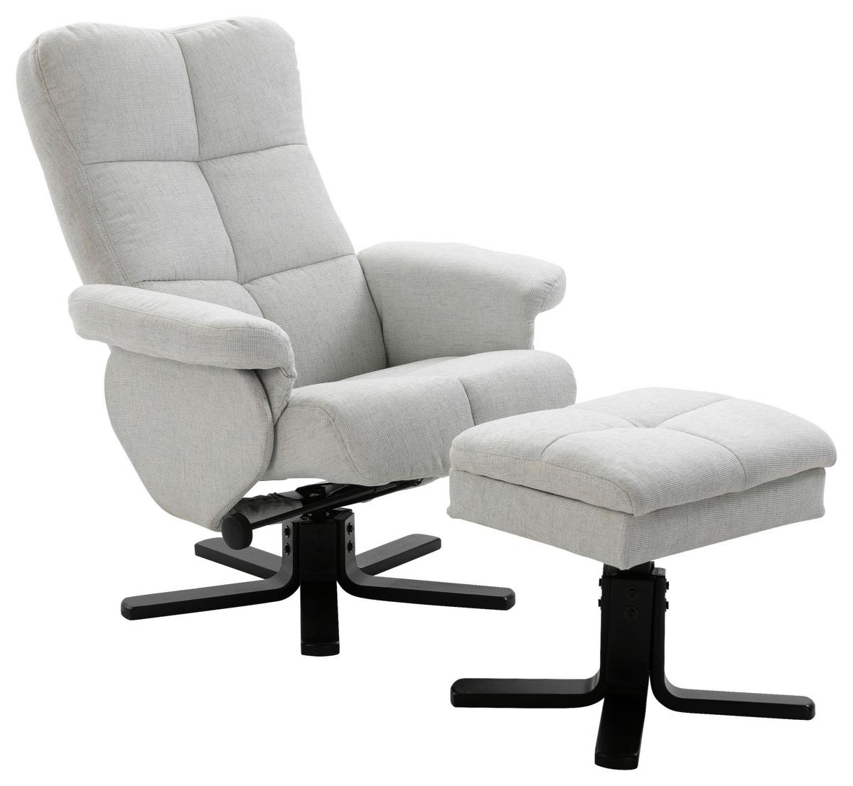 Relaxsesselset Sven - Schwarz/Weiß, Design, Textil/Metall (78/101/90cm) - Livetastic