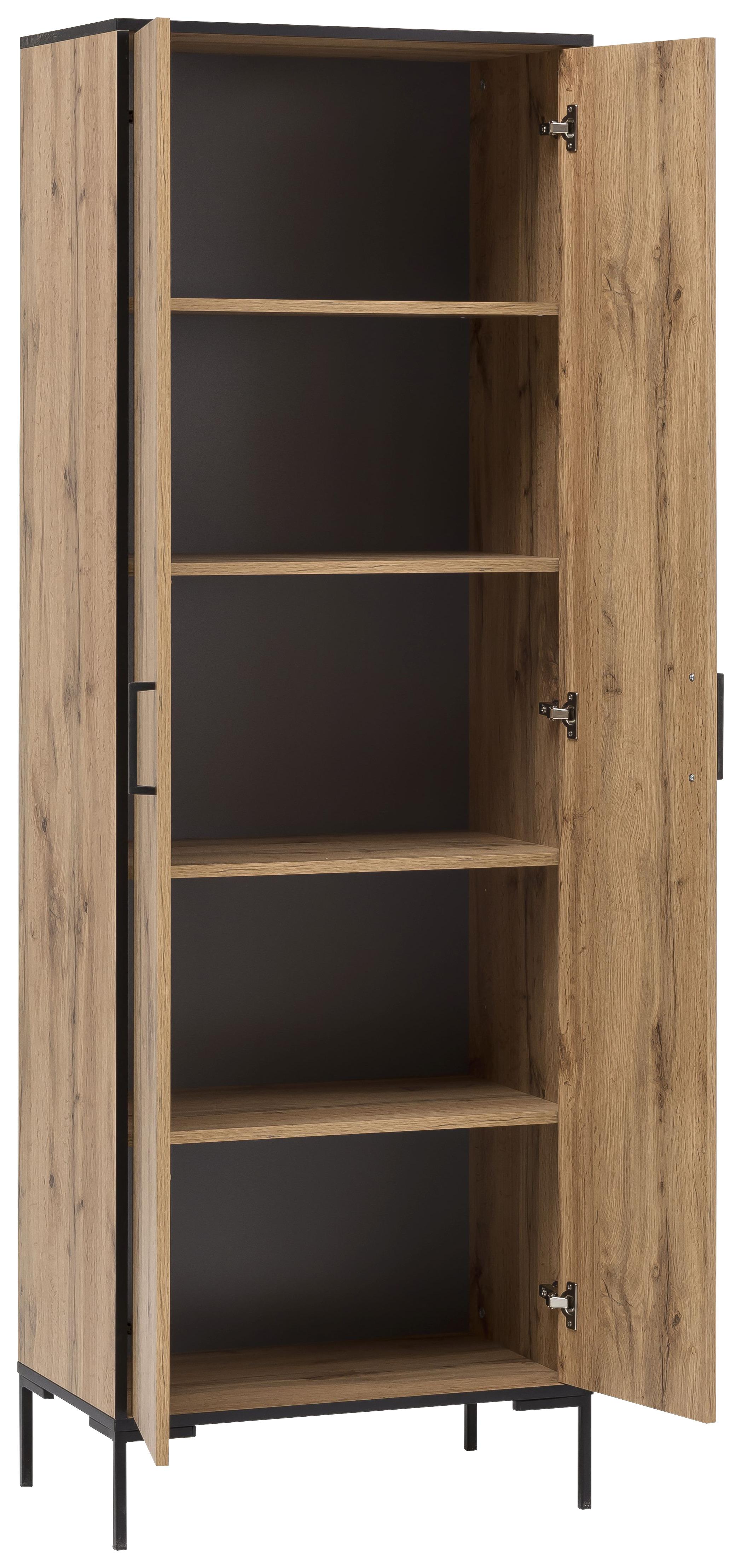 Aktenschrank in Eichefarben offen