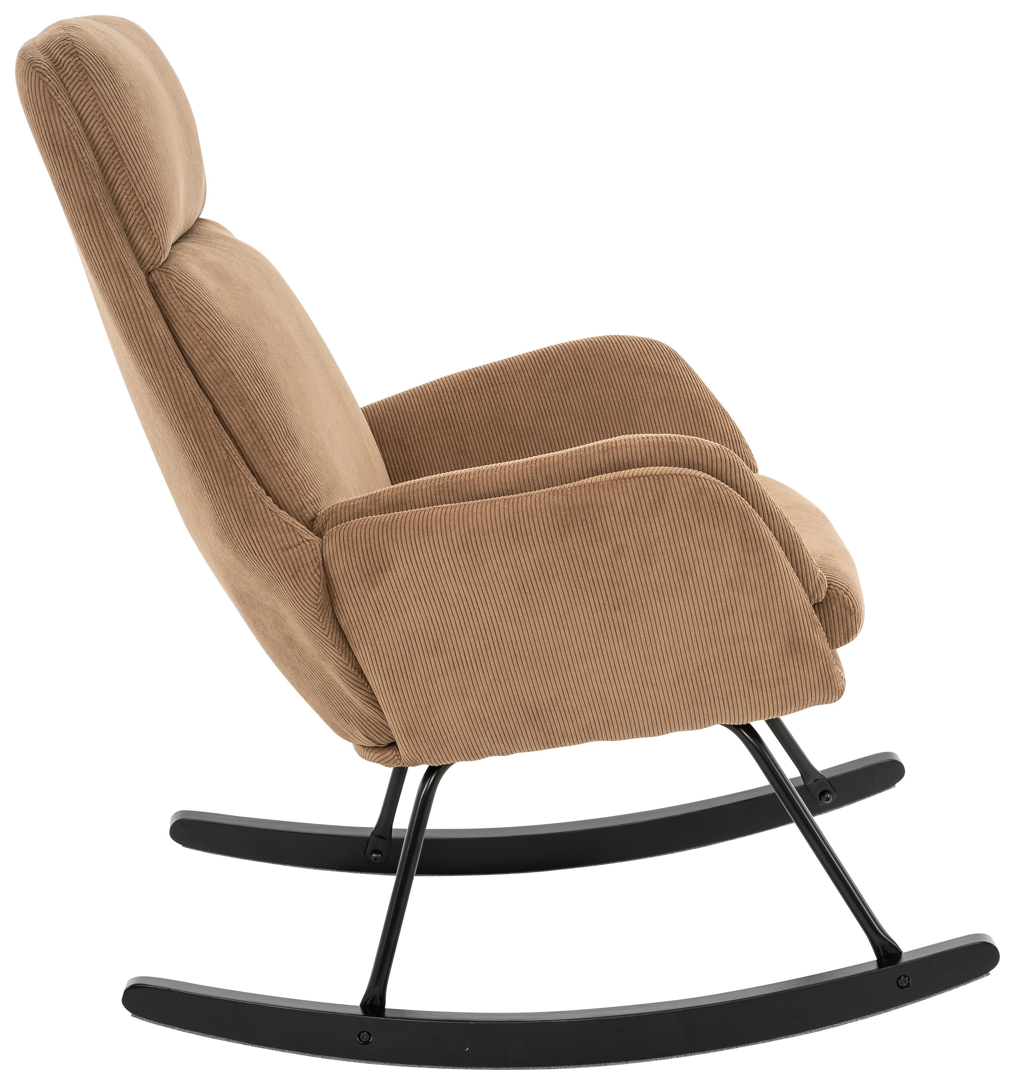 Schaulelsessel Nüv Braun C: 70 Cm - Schwarz/Braun, Design, Holz/Textil (70/105/87cm) - Livetastic
