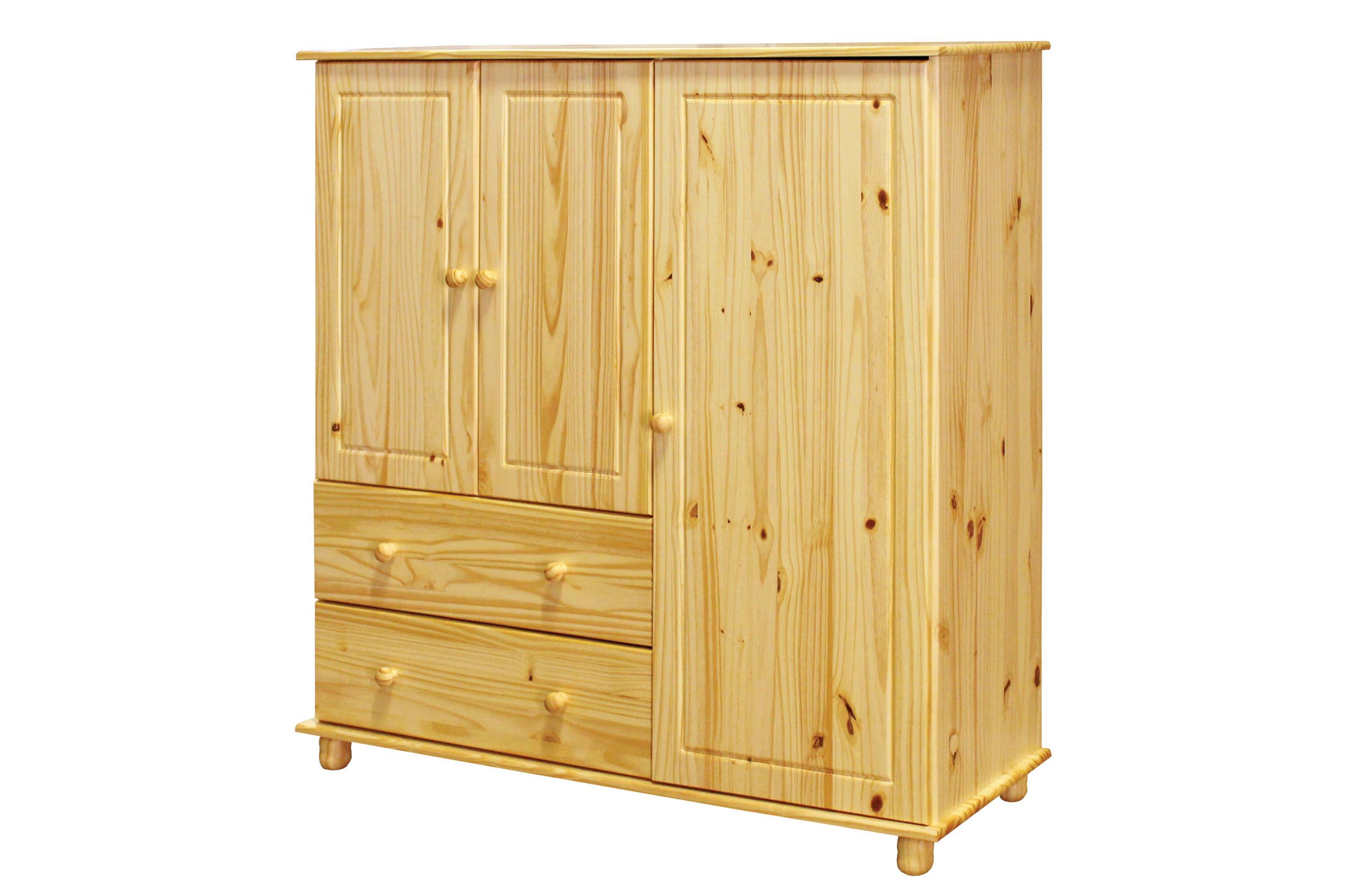 Drehtürenschrank Naturfarben B: 132 Cm - Naturfarben, Natur, Holz (132/136/43cm) - Livetastic