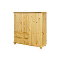 Drehtürenschrank Naturfarben B: 132 Cm - Naturfarben, Natur, Holz (132/136/43cm) - Livetastic