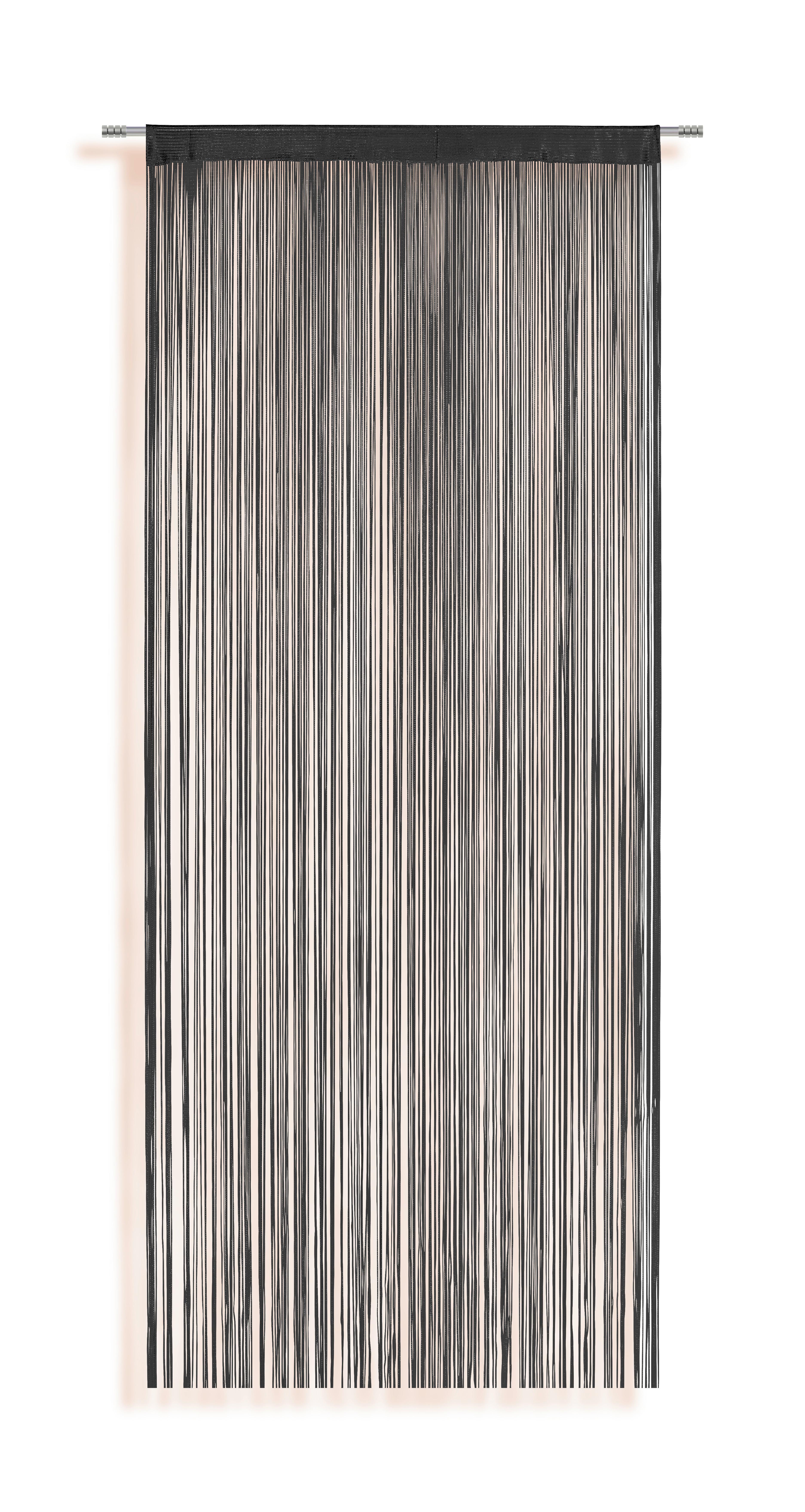 Zsinórfüggöny Marietta - fekete, Konventionell, textil (90/245cm) - Best Price