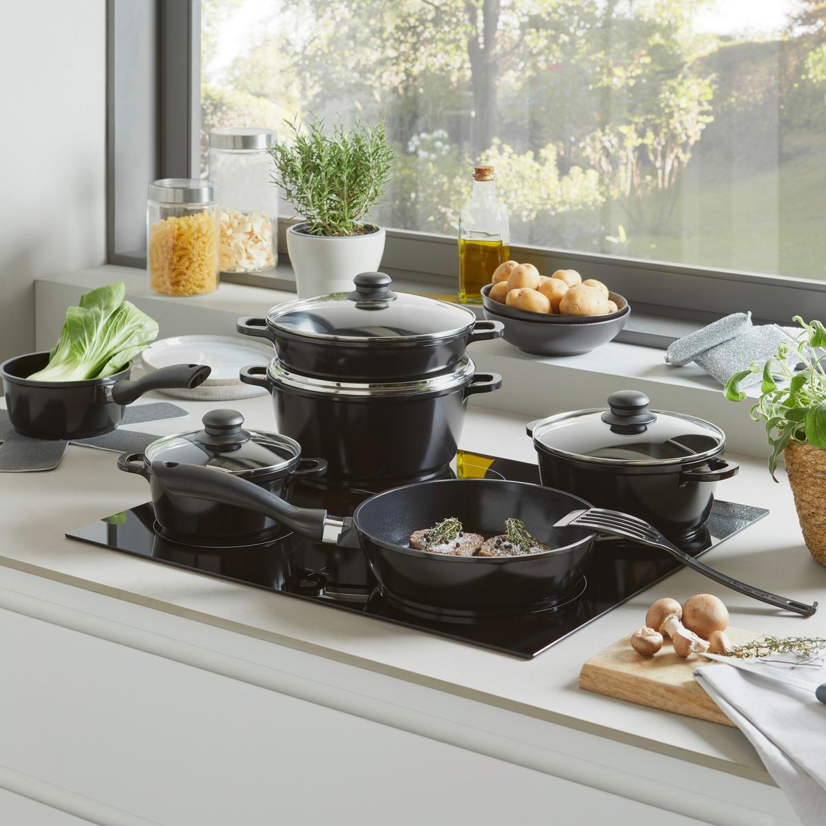 Vorratsdose aus Glas Catleen ca. 1,2 L, Mikrowellengeeignet - Klar/Edelstahlfarben, MODERN, Glas/Metall (11/17cm) - Luca Bessoni