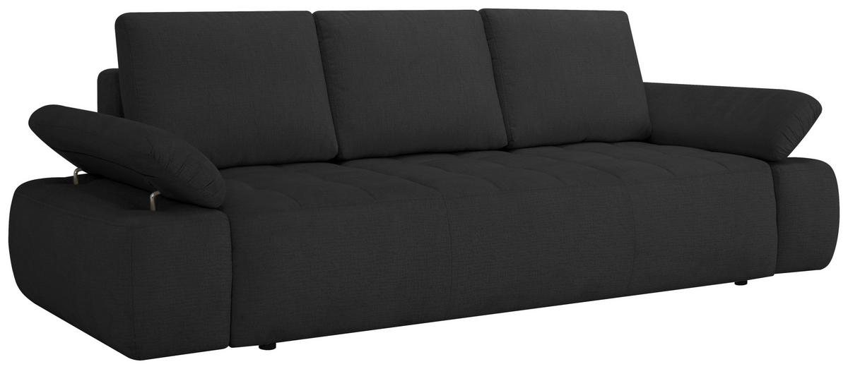 Schlafsofa Madox Dunkelgrau B: 255 cm - Dunkelgrau/Schwarz, Design, Textil (255/89/109cm) - MID.YOU