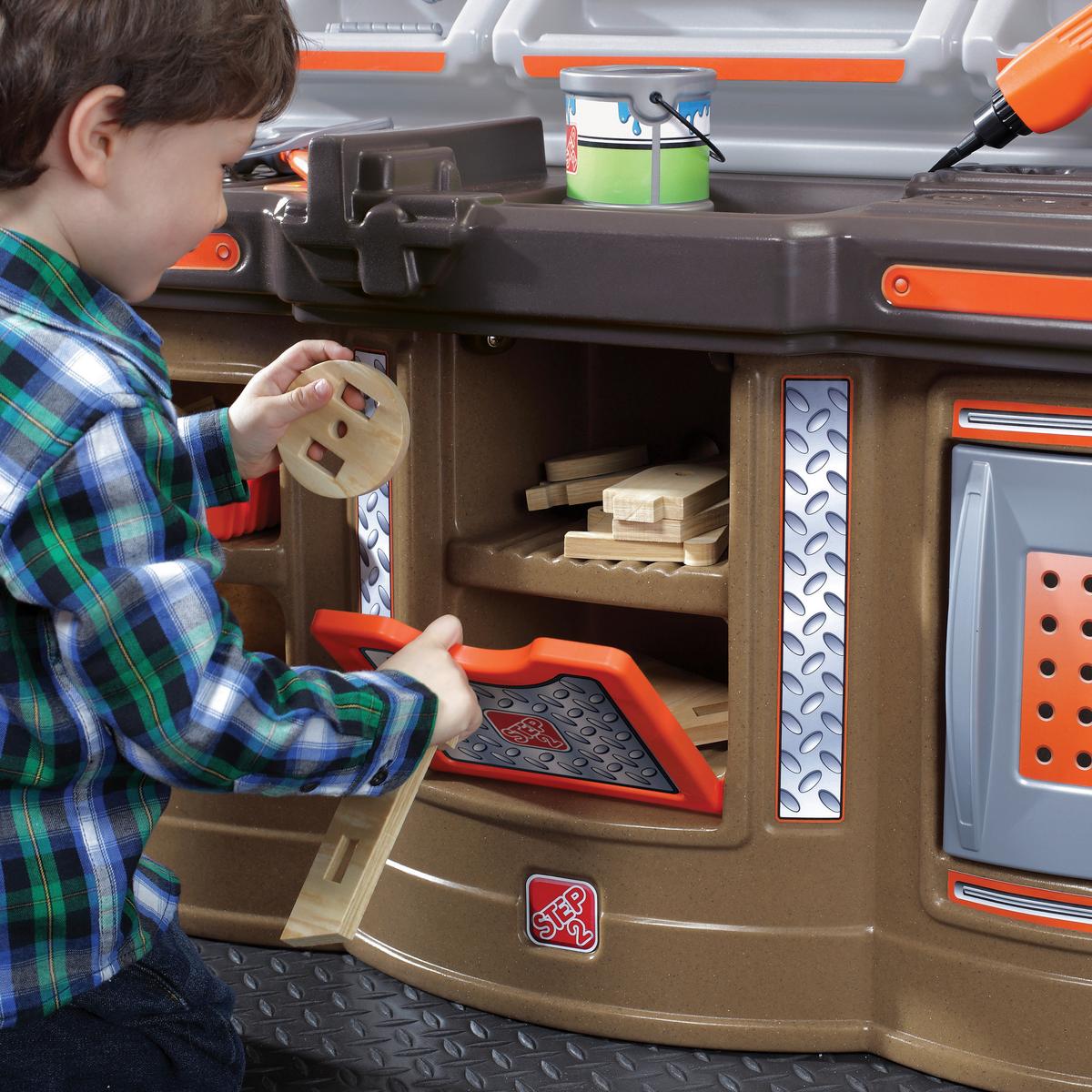 Kinderwerkbank Braun, B/H/T: 97,8x86,4x86,4cm - Braun/Grau, KONVENTIONELL, Kunststoff (97,8/86,4/86,4cm) - Ambia Garden