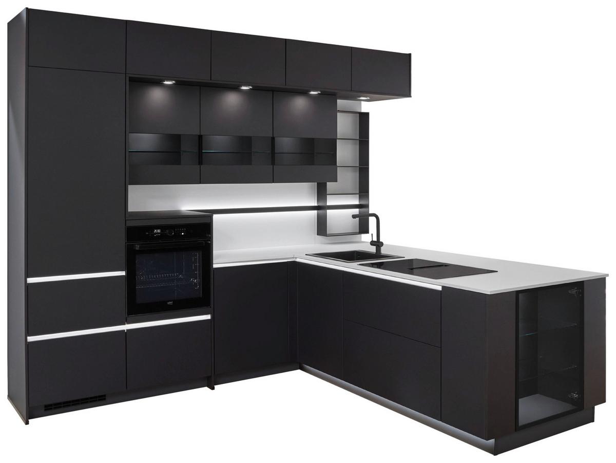 Eckküche Eastbourne - Schieferfarben/Graphitfarben, MODERN, Holzwerkstoff (303,2/264,5cm) - Vertico