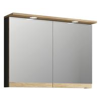 Tükrös Szekrény Cosila - méztölgy színű/antracit, Trend, faalapú anyag/üveg (80/59/23cm) - MID.YOU