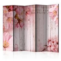 Paravent Pink Hellrosa B: 225 Cm - Pink/Hellrosa, Basics, Holz/Textil (225/172/3cm) - artgeist
