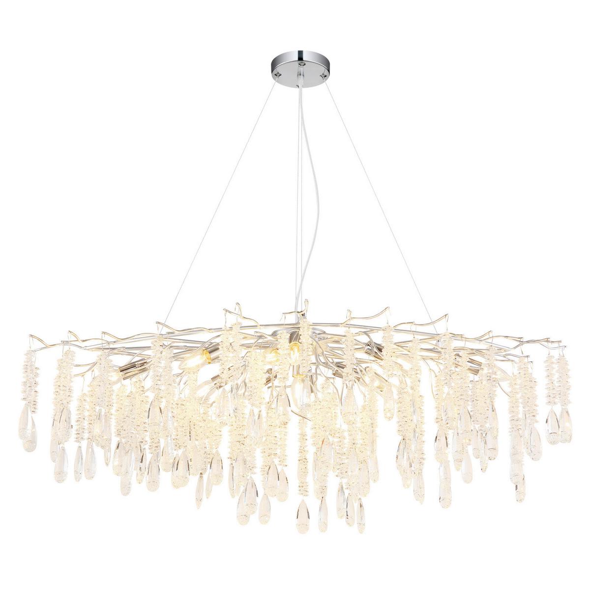 Hängeleuchte Exkl. 12xe14, 40w - Klar/Silberfarben, KONVENTIONELL, Glas/Kunststoff (120/50/120cm)