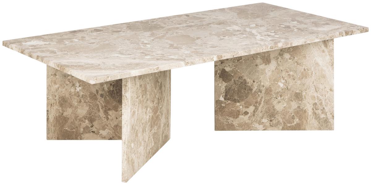 Couchtisch Vega Creme B: 70 cm - Creme, Design, Stein (140/70/42cm) - Livetastic