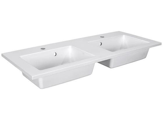 Doppelwaschbecken Denia 120 Dw - Weiß, MODERN, Stein (120/16/46cm) Doppelwaschbecken Denia 120 Dw - Weiß, MODERN, Stein (120/16/46cm)