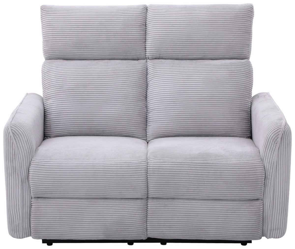 Sitzgarnitur London 3-teilig Cord Hellgrau, B: 133 Cm - Schwarz/Grau, Basics, Holz/Textil (133/105/93cm) - Ondega