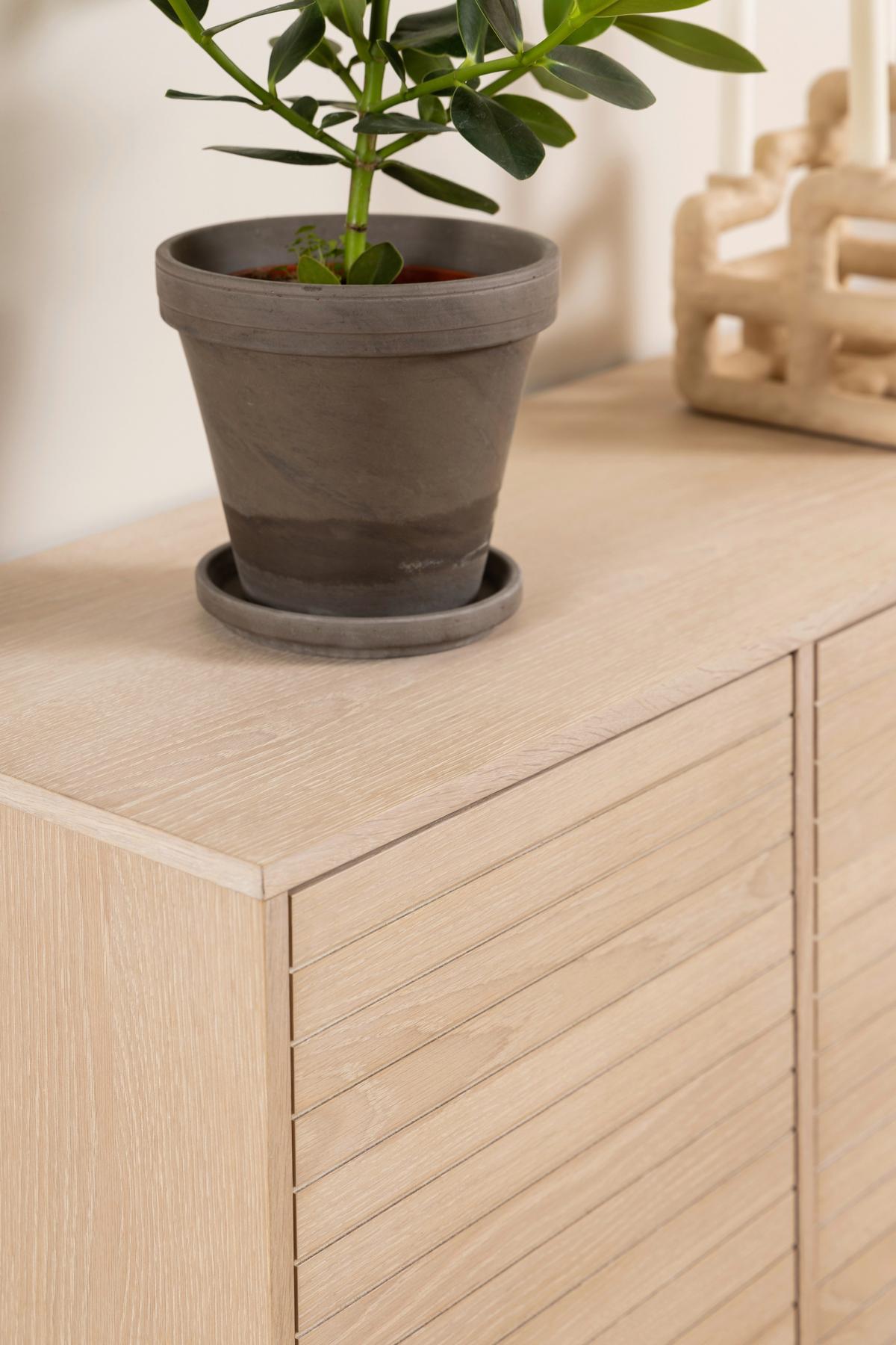 Široká komoda LINLEY dyha - biela/farba duba, Design, drevo/kompozitné drevo (180/80/40cm) - Livetastic