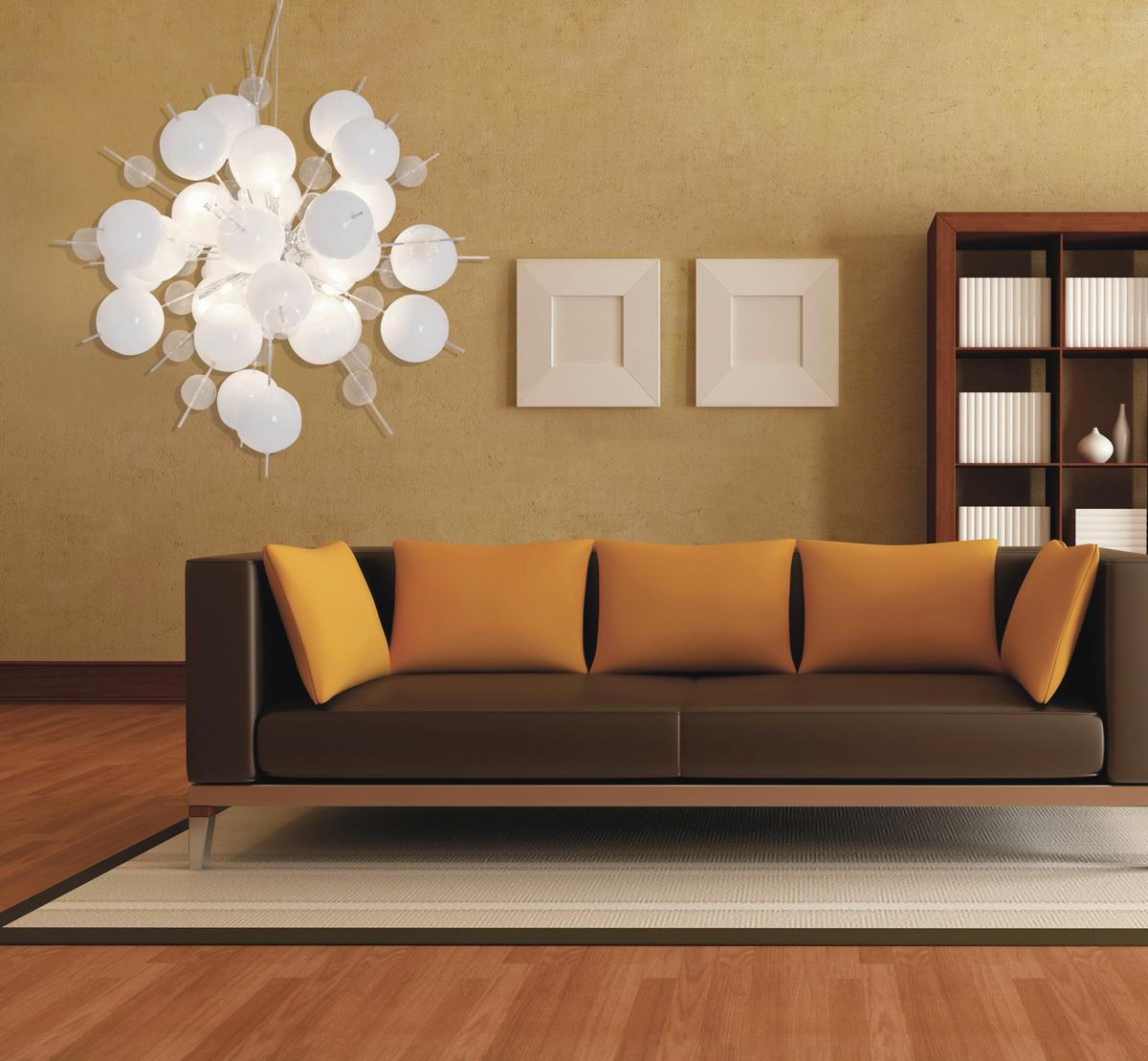 Hängeleuchte Explosion H:150cm 10-Flammig, Klaskugeln - Klar/Chromfarben, Design, Glas/Metall (65/150cm) - Näve