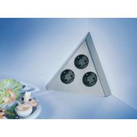 Ecksteckdose Küche Edelstahl 3-Fach - Edelstahlfarben, ROMANTIK / LANDHAUS, Metall (20cm)