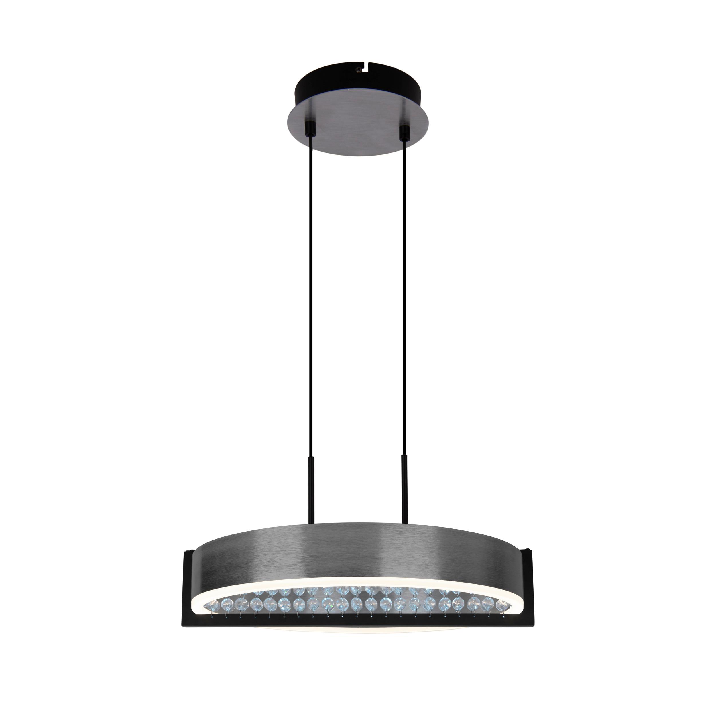 Led-pendelleuchte Inkl. Fernbedienung - Chromfarben/Schwarz, Design, Kunststoff/Metall (53,2/50/120cm) - Näve