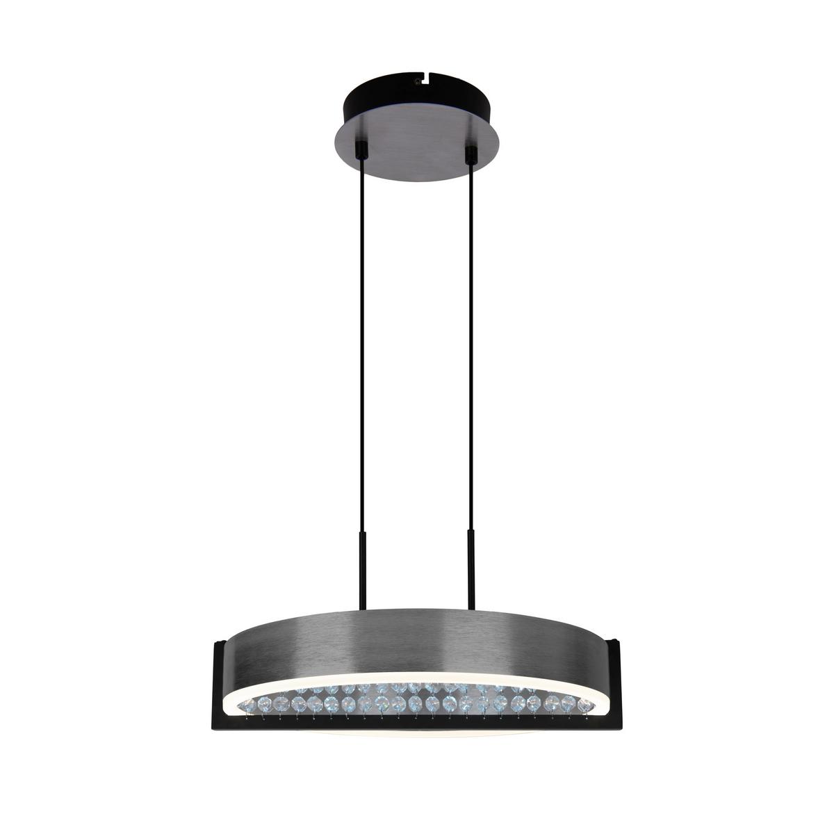 Led-pendelleuchte Inkl. Fernbedienung - Chromfarben/Schwarz, Design, Kunststoff/Metall (53,2/50/120cm) - Näve