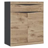 Schuhschrank Spring Anthrazit/Eiche Dekor B: 86 cm - MODERN, Holzwerkstoff (86/101,6/39,9cm)