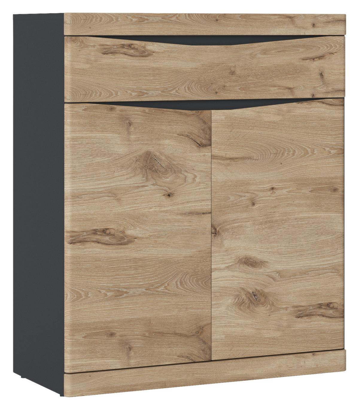 Schuhschrank Spring Anthrazit/Eiche Dekor B: 86 cm - MODERN, Holzwerkstoff (86/101,6/39,9cm)