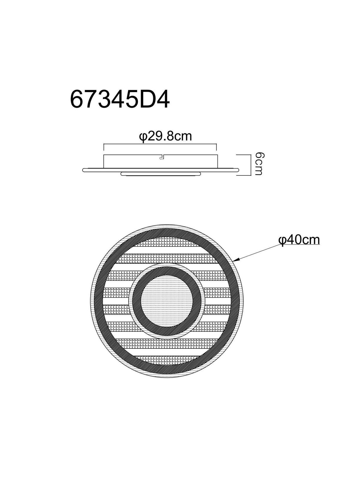 LED-Deckenleuchte D: 40 cm Schwarz Weiß Dunkelbraun - Dunkelbraun/Schwarz, Natur, Holzwerkstoff/Kunststoff (40/6cm) - Globo