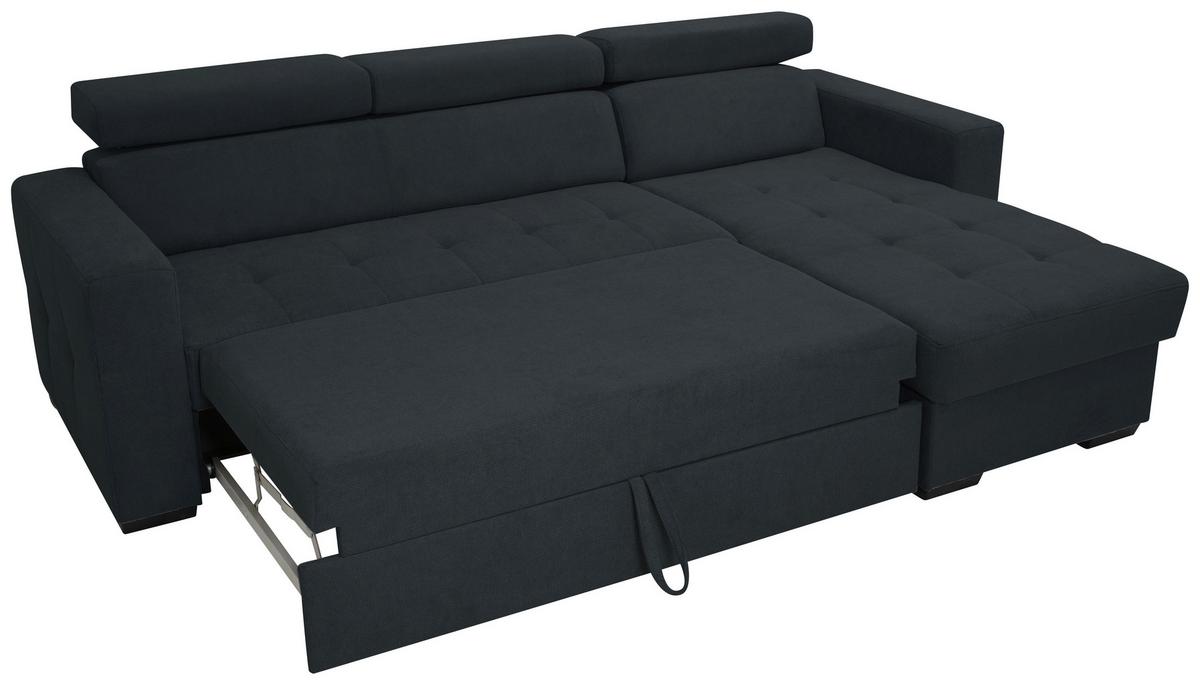 Rohová sedačka MARCO, obojstranná, čierny velúr - čierna, Konventionell, kov/drevo (238/78-94/170cm)