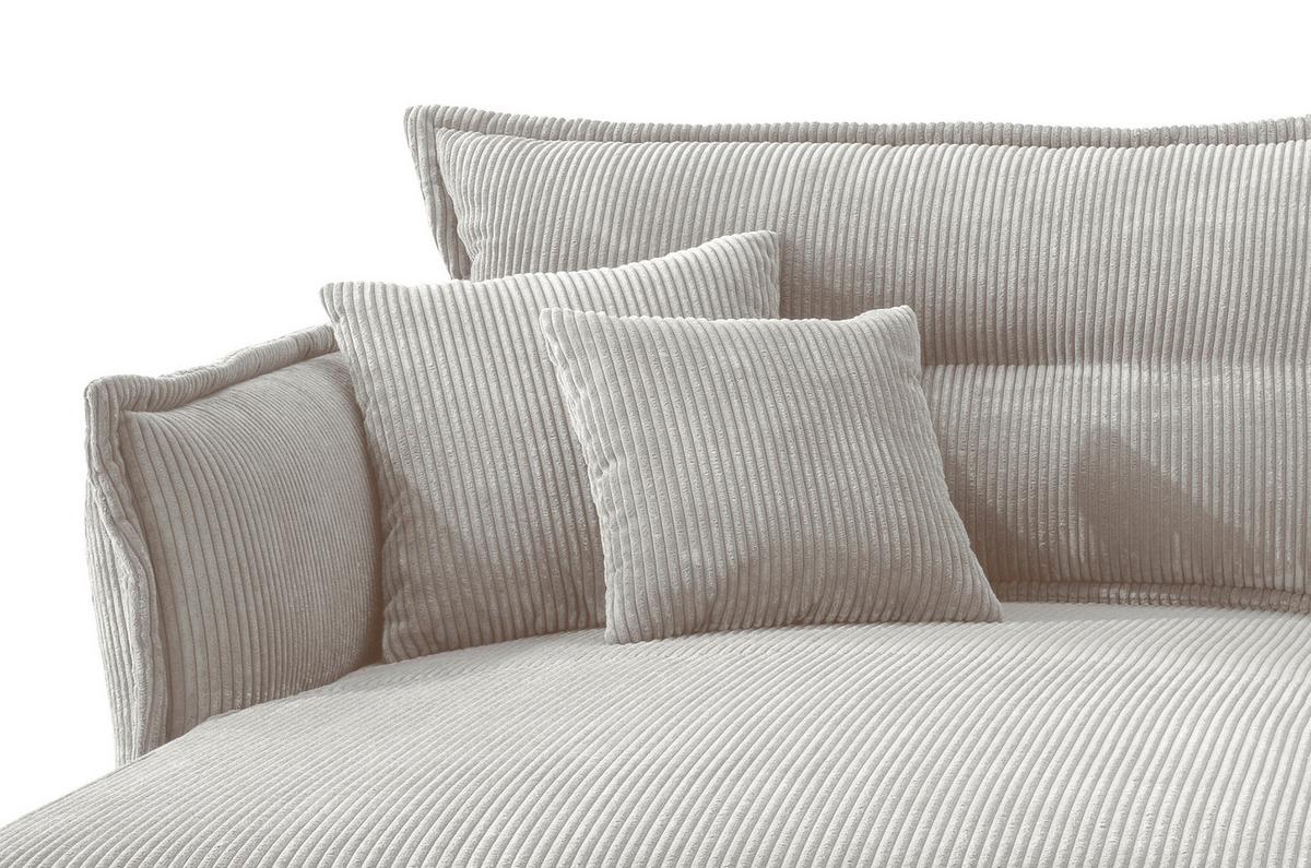 Ecksofa Lava Silberfarben S: 180/255 cm - Silberfarben/Schwarz, MODERN, Textil (180/255cm) - Livetastic
