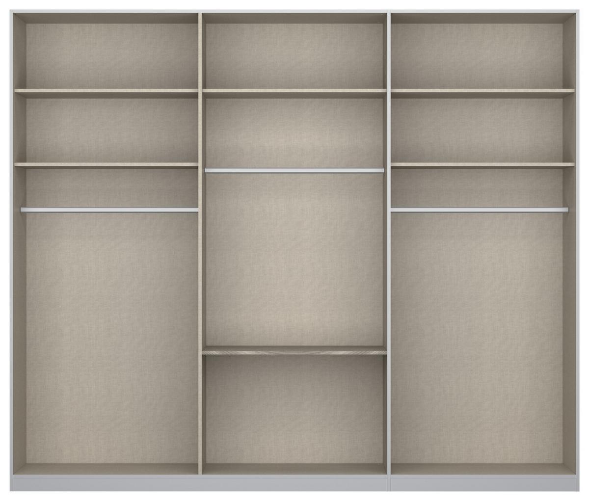 Drehtürenschrank mit Laden 271 cm Alabama, Seidengrau - Hellgrau, MODERN, Holzwerkstoff (271/229/54cm)