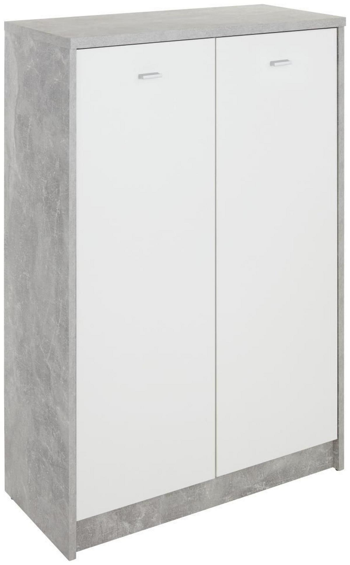 Kommode B 74cm 4-You New, Beton Optik/Weiß - Weiß/Grau, MODERN, Holzwerkstoff (74/111,4/34,6cm)