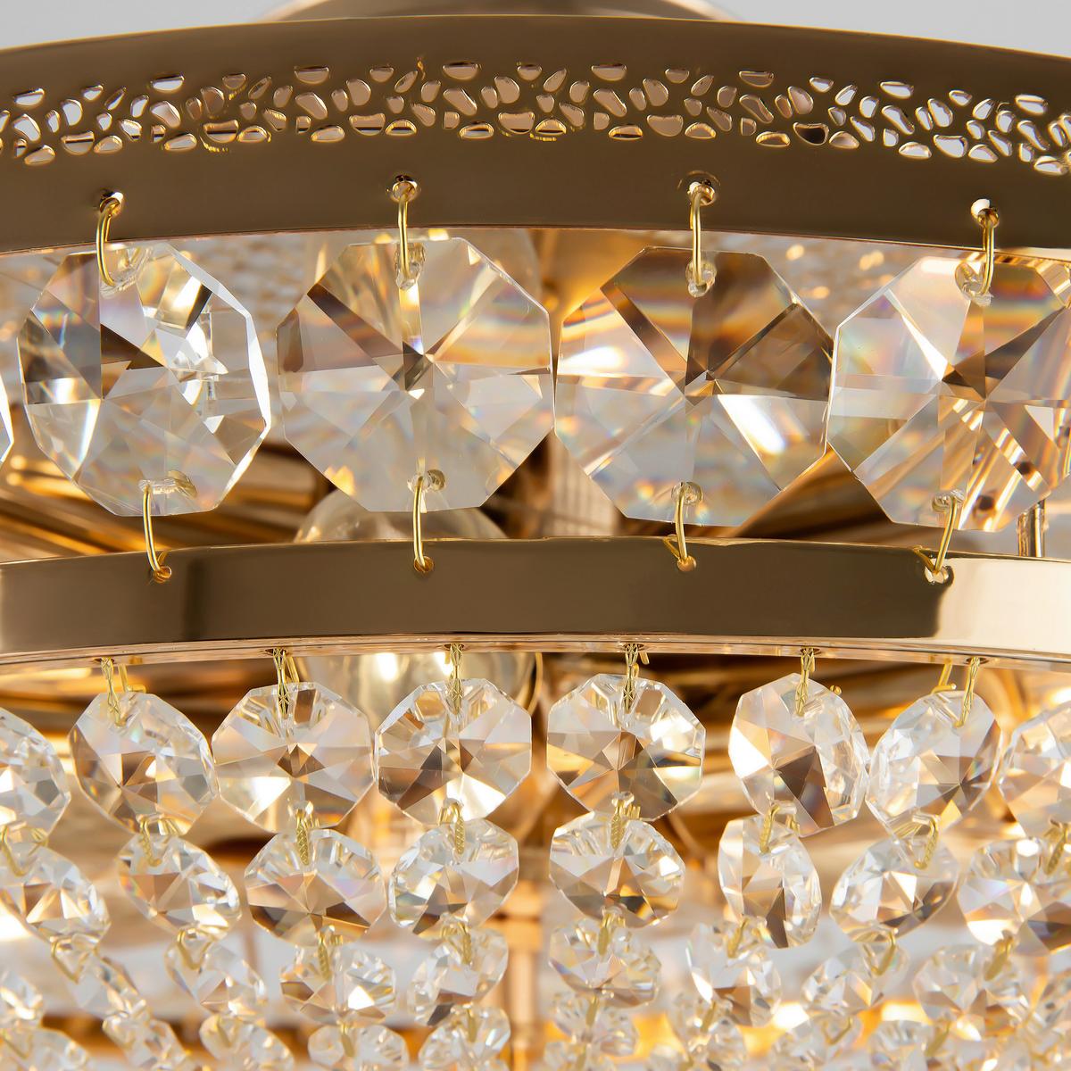 Kronleuchter Ottilia - Goldfarben, Trend, Glas/Metall (43,5/23,5/43,5cm) - MAYTONI